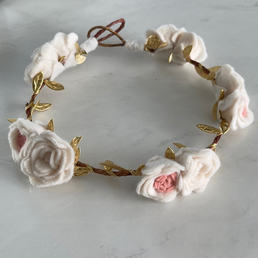 Felt flower girl crown